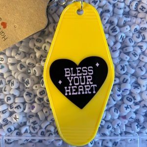 Bless your heart 😘 keychain - yellow